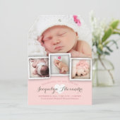 ベビーモダンドリームズスイートガールバースデーナー 案内状 (スタンド正面)