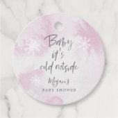 ベビーモダンピンクの冬のシャワー外は寒い フェイバータグ (正面)