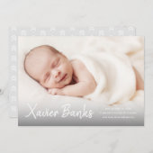 ベビーモダンフォトスクリプト名の誕生発表 招待状 (正面/裏面)
