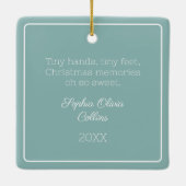 ベビーモダンフォトミントミニマリストホリデーフォト セラミックオーナメント (裏面)