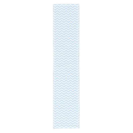 ベビーモダンブルーシェブロンストライプ模様 ショートテーブルランナー (正面)
