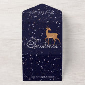 ベビーモダンブルーネイビークリスマス招待状お祝い オールインワン招待状 (外側)