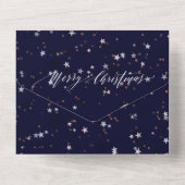 ベビーモダンブルーネイビークリスマス招待状お祝い オールインワン招待状 (裏面)