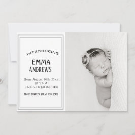 ベビーモダン写真ありがとうお誕生発表 案内状