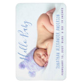 ベビーモダン写真の誕生のお知らせ マグネット (縦)