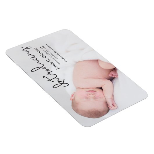 ベビーモダン写真の誕生のお知らせ マグネット (右側)