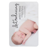 ベビーモダン写真の誕生のお知らせ マグネット (縦)