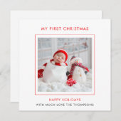 ベビーモダン初めてのクリスマスフォトホリデー ノートカード (正面/裏面)