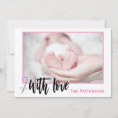 ベビーモダン初めてのクリスマスラブピンク シーズンカード (正面)