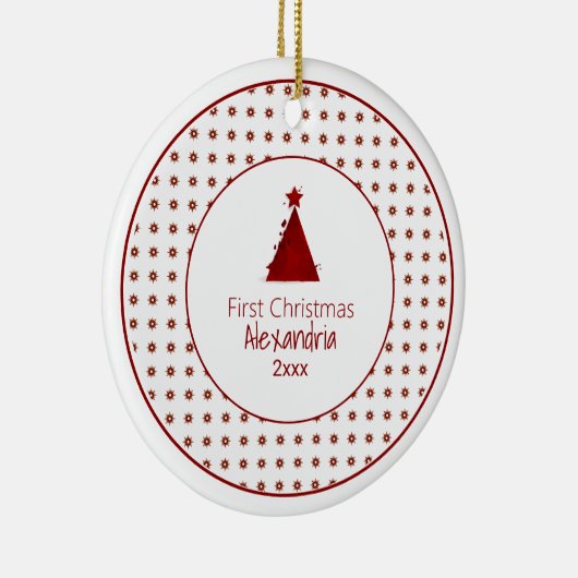 ベビーモダン初めてのクリスマス |赤いクリスマスツリー セラミックオーナメント (右)