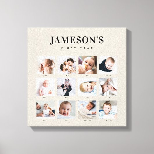 ベビーモダン初年度記念写真カレンダーC キャンバスプリント (正面)
