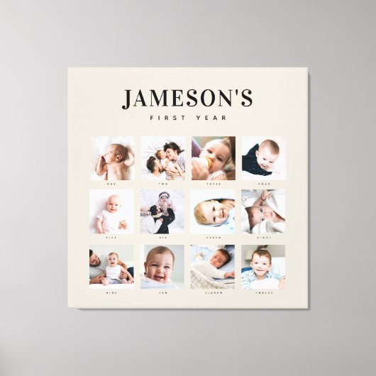 ベビーモダン初年度記念写真カレンダーC キャンバスプリント (正面)