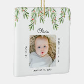 ベビーモダン名&誕生統計フォトキープサケ セラミックオーナメント (右)