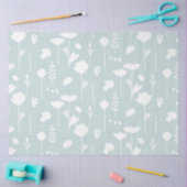 ベビーモダン子供部屋ワイルドフラワーフローラブルーnホワイト 薄葉紙 (クラフト)