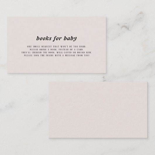 ベビーモダン挿入カード用の帳簿 エンクロージャーカード (正面/裏面)