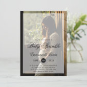 ベビーモダン散布男女兼用写真 招待状 (スタンド正面)