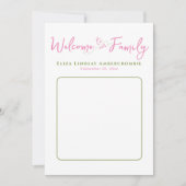 ベビーモダン生まれたばかりのガール誕生 案内状 (正面)