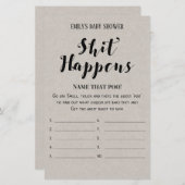 ベビーモダン素朴シャワーゲーム印刷 (正面/裏面)