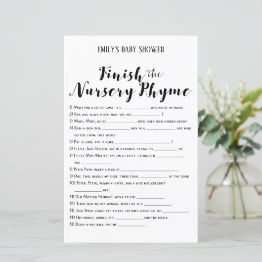 ベビーモダン素朴シャワーゲーム印刷 (スタンド正面)