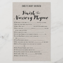 ベビーモダン素朴シャワーゲーム印刷