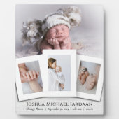 ベビーモダン誕生統計4枚フォトコラージプラーク フォトプラーク (正面)