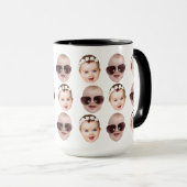 ベビーモダン顔パターングランドパ誕生日父 マグカップ (正面右)