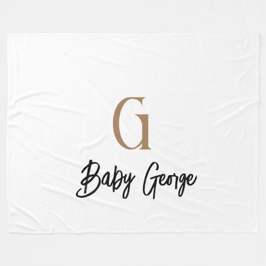 ベビーモノグラムユニセックスギフト名のパーソナライズミニマル フリースブランケット (正面(横))