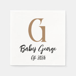 ベビーモノグラム名ミニマルカスタム名 スタンダードカクテルナプキン