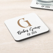 ベビーモノグラム名ミニマルシンプル名 コースター (左側)