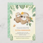ベビーモムマスロスジャングルベビ男女兼用ーシャワー 招待状 (正面/裏面)