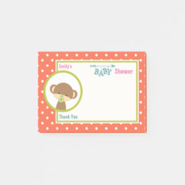 ベビーモンキーおしゃれな赤ちゃんシャワ感謝していー ポストイット