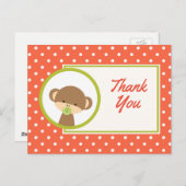 ベビーモンキーおしゃれな赤ちゃんシャワ感謝していー ポストカード (正面/裏面)