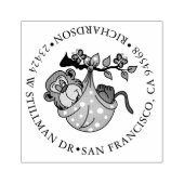 ベビーモンキーとアドレス ラバースタンプ (インプリント)