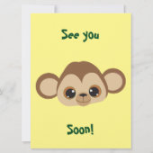 ベビーモンキーイエローベビーシャワー 招待状 (裏面)