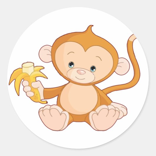 ベビーモンキーウィズバナナ ラウンドシール (正面)