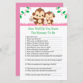 ベビーモンキーベイビーシャワーゲームをどれだけ知っているか (正面/裏面)