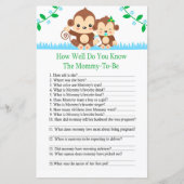 ベビーモンキーベイビーシャワーゲームをどれだけ知っているか (正面)