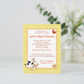 ベビーモーカウファームヤードベビーシャワーイエロー 招待状 (スタンド正面)