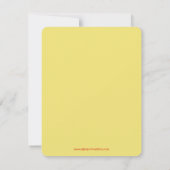 ベビーモーカウファームヤードベビーシャワーイエロー 招待状 (裏面)