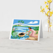 ベビーモーセパーソナライズされたグリーティングカード カード (黄色い花)