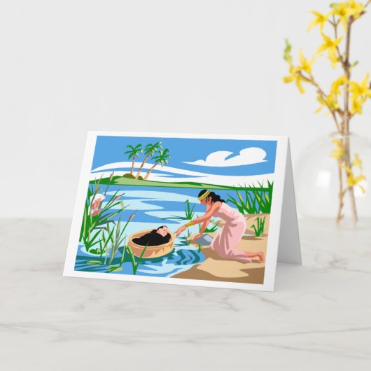 ベビーモーセパーソナライズされたグリーティングカード カード (黄色い花)