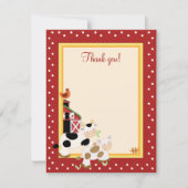 ベビーモーCOW (Red) 4x5 Flatありがとうご注意 ノートカード (正面)