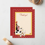 ベビーモーCOW (Red) 4x5 Flatありがとうご注意 ノートカード (正面/裏面インサイチュ)