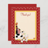 ベビーモーCOW (Red) 4x5 Flatありがとうご注意 ノートカード (正面/裏面)