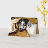 ベビーヤギとママ – 空白の Greeting Card カード (黄色い花)