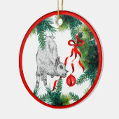 ベビーヤギのクリスマスオーナメント セラミックオーナメント (左)