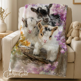ベビーヤギの紅葉2 フリースブランケット