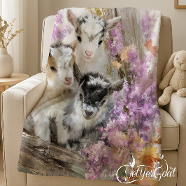 ベビーヤギの紅葉9 フリースブランケット