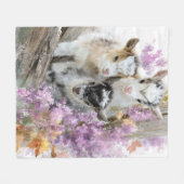 ベビーヤギの紅葉9 フリースブランケット (正面(横))