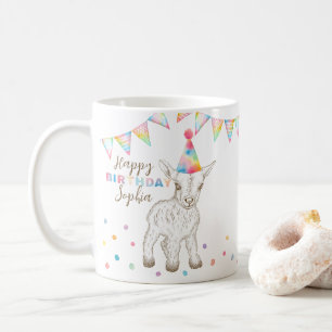 ベビーヤギパーティー動物誕生日コーヒーマグ コーヒーマグカップ